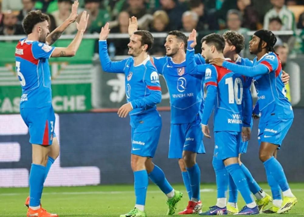 马竞5-0横扫贝蒂斯,创队史新纪录,佩莱格里尼耻辱离场